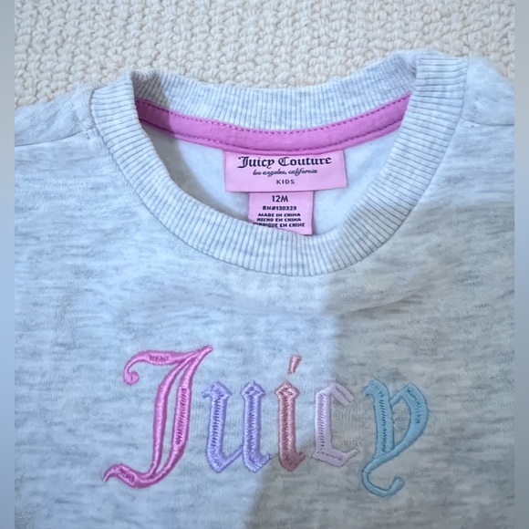 Juicy Couture toddler girls grey sweatshirt and sweatpants - size 12M - Picture 4 of 8
